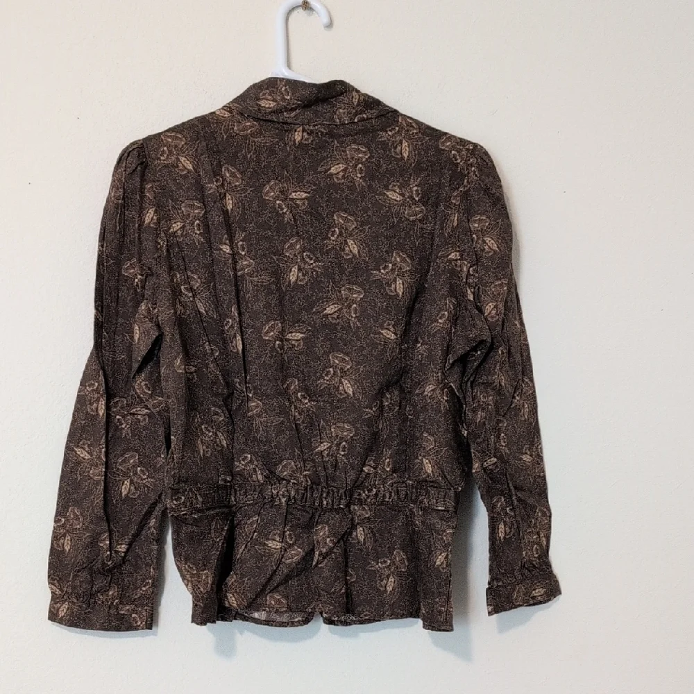 Ralph Lauren Double RL Brown Floral Blouse - Picture 3 of 10